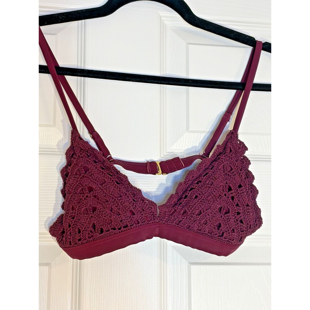 Xhilaration Crochet Swim Top *Wild Cherry* Size M Medium Bikini Swimwear